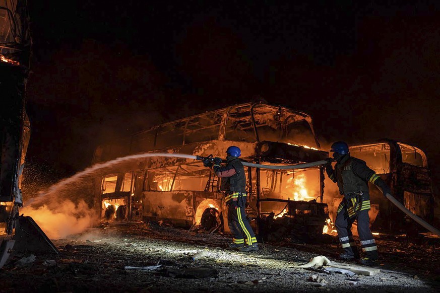 Le situation à Kiev pendant l&#039;attaque russe, mardi matin.