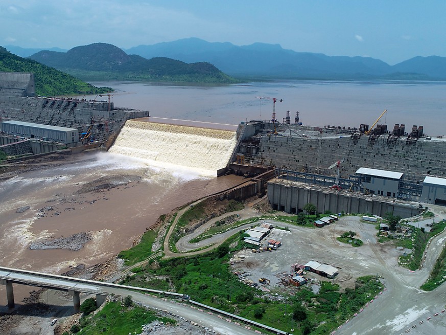 L'objet du désaccord: le barrage de la Renaissance sur le Nil Bleu, en Ethiopie.