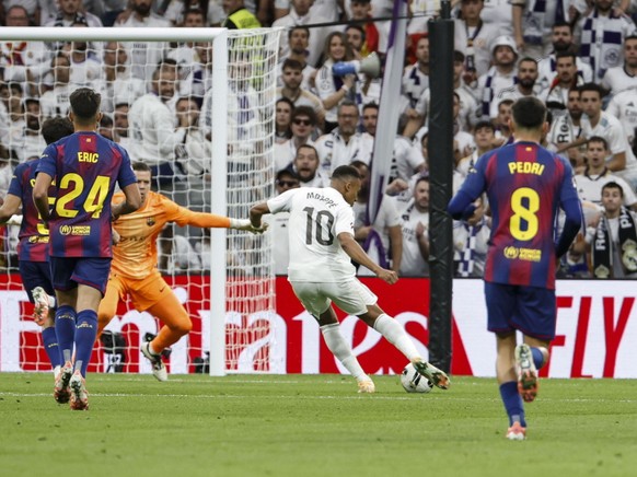Kylian Mbappé (no 10) a ouvert le score pour le Real Madrid.