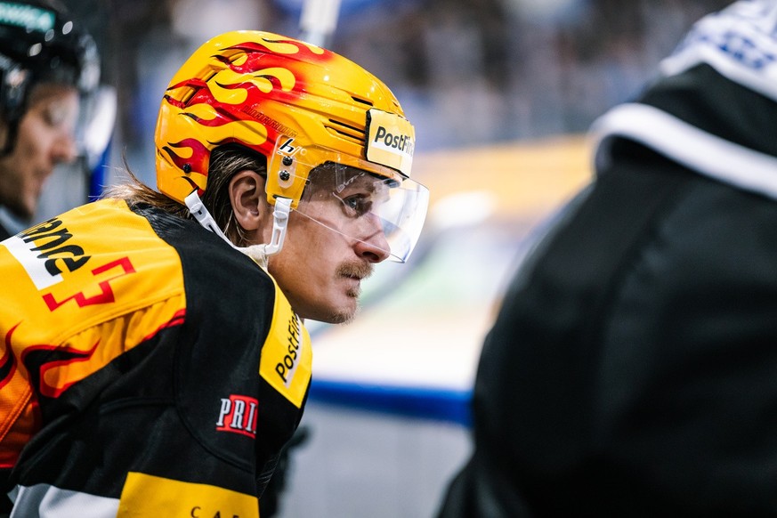 Le top scorer PostFinance fribourgeois Marcus Sorensen, lors du match du championnat suisse de hockey sur glace de National League entre le HC Fribourg-Gotteron, HCFG, et le SC Bern, SCB, ce lundi 4 m ...