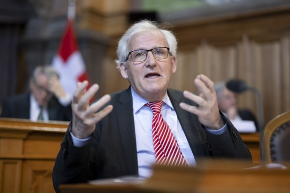 Hans Stoeckli, SP-BE, spricht waehrend der Fruehlingssession der Eidgenoessischen Raete, am Mittwoch, 15. Maerz 2023 im Staenderat in Bern. (KEYSTONE/Anthony Anex)