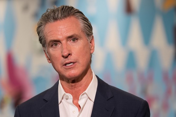 FILE - California Gov. Gavin Newsom speaks at a news conference at Belvedere Middle School, Oct. 8, 2025, in Los Angeles. (AP Photo/Damian Dovarganes, File)
Gavin Newsom