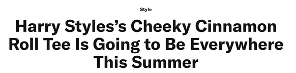 Le t-shirt à l'effigie d'un cinnamon roll d'Harry Styles sera partout cet été.