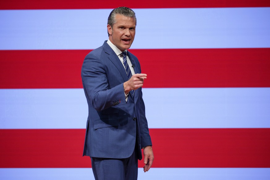 Secretary of Defense Pete Hegseth gives a State of the Force address at Marine Corps Base Quantico, Wednesday, Sept. 30, 2026 in Quantico, Va. (Alex Wong/Pool Photo via AP)
Pentagon State of Force
