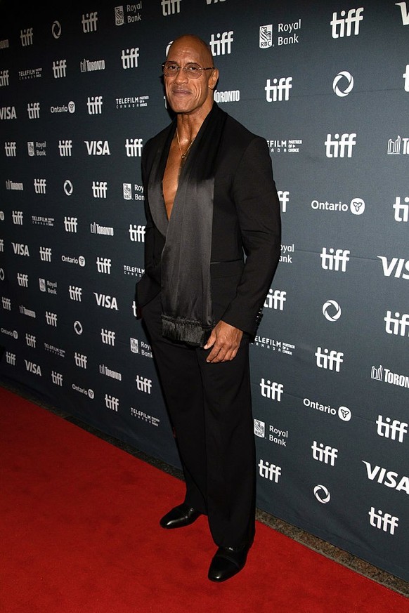 TORONTO, ONTARIO - SEPTEMBER 08: Dwayne Johnson attends the premiere of &quot;The Smashing Machine&quot; during the 2025 Toronto International Film Festival at Princess of Wales on September 08, 2025  ...