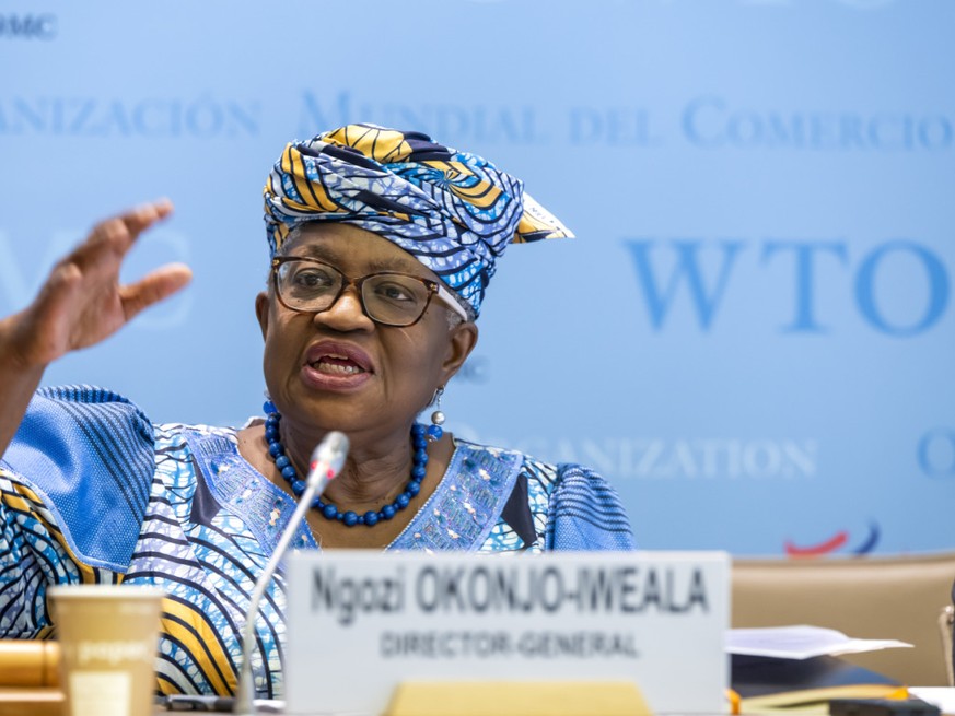 La directrice générale de l'Organisation mondiale du commerce (OMC) Ngozi Okonjo-Iweala demande aux membres d'oeuvrer pour diminuer les effets de la guerre au Moyen-Orient pour le commerce m ...