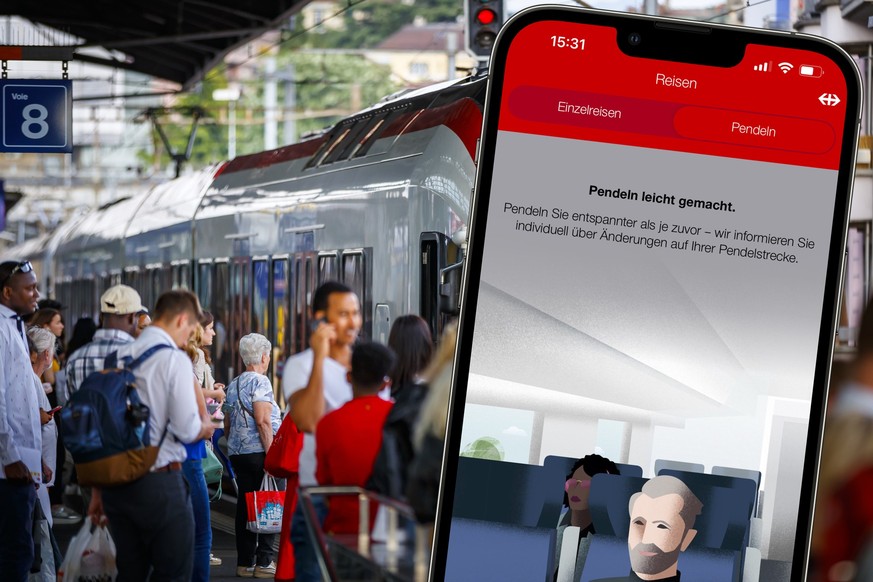 Die neue SBB-App vor dem Bahnhof Lausanne.