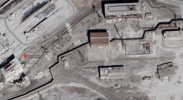 Les locaux détruits de l&#039;Azov-Steel Metallurgical Combine à Marioupol. (Source : Google Maps/Capture d&#039;écran)
