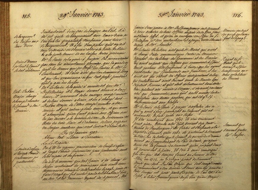 Registre du Conseil de Genève du 30 janvier 1743.
https://ge.ch/arvaegconsult/ws/consaeg/public/fiche/Record?r=1&amp;rpp=-1&amp;upp=0&amp;w=NATIVE%28%27ORIGINE+%3D+%27%27DOC%27%27+AND+REFDOC+%3D+%27%2 ...