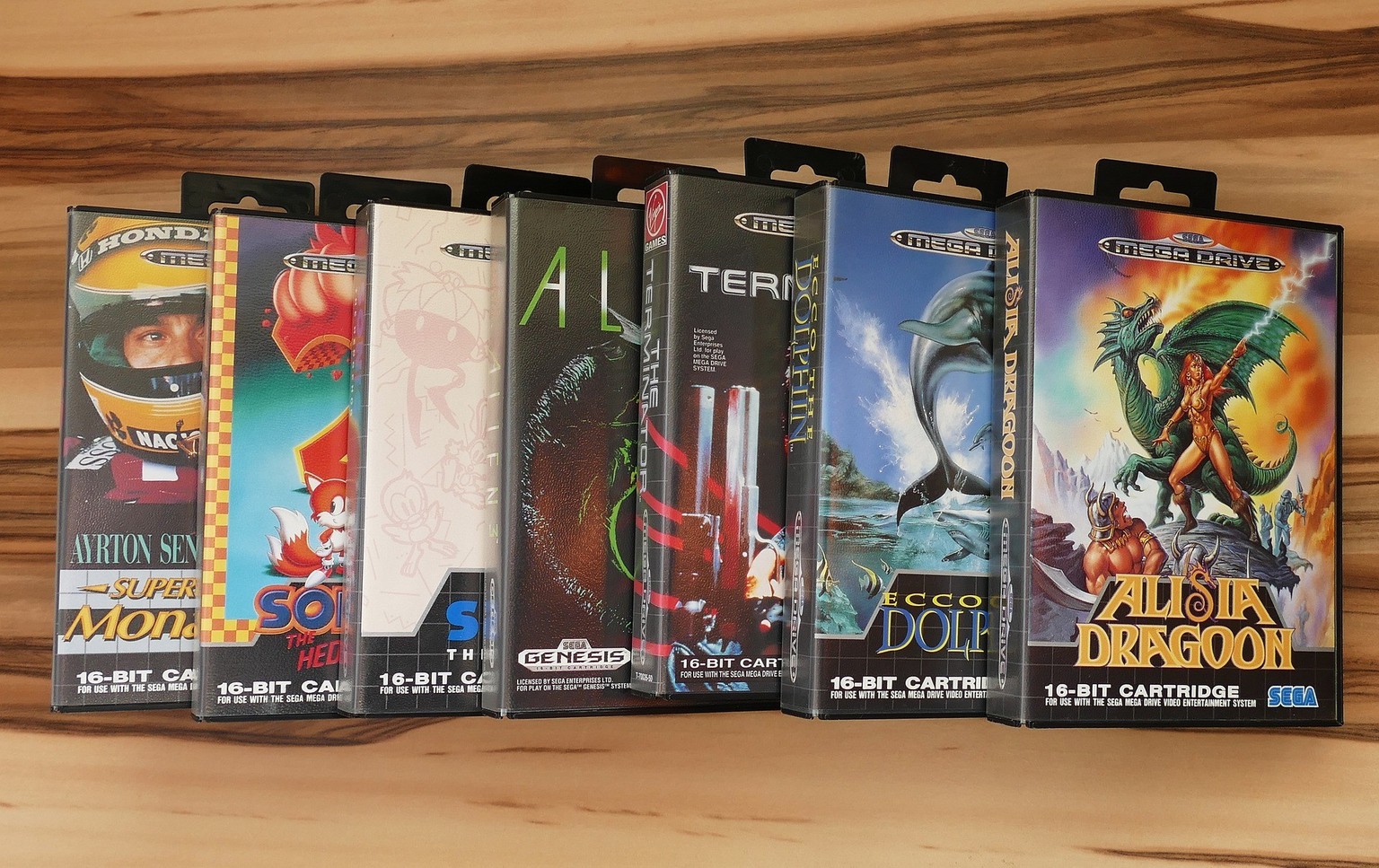 Die legendären Spielhüllen für die Mega Drive-Games.