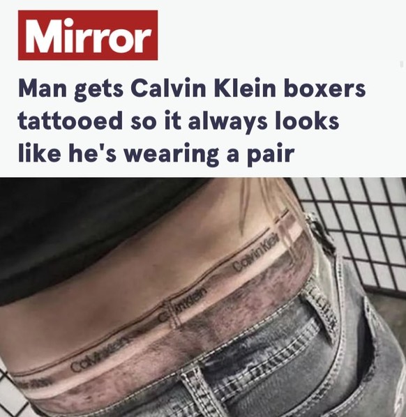 Faildienstag: Schlagzeile: Mann, der sich Unterhose tätowiert