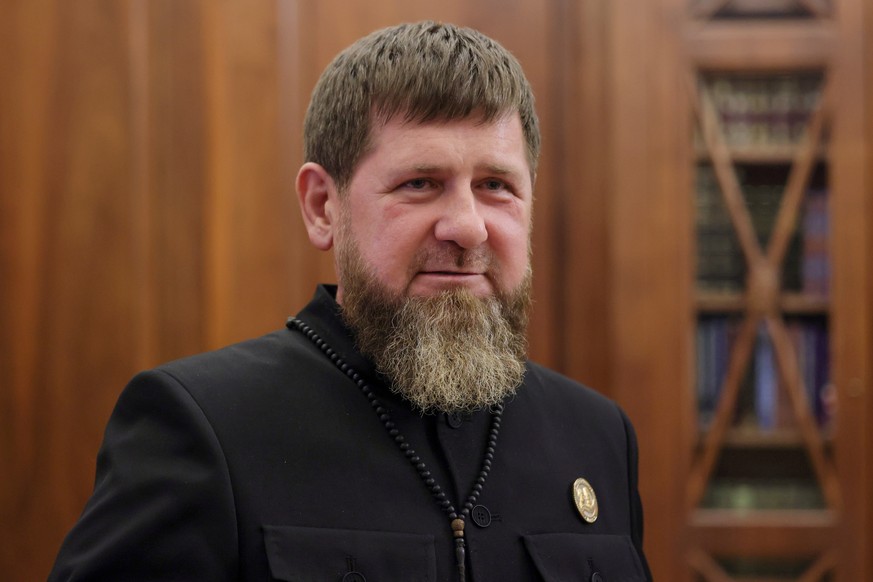 Head of the Chechen Republic Ramzan Kadyrov waits to meet Russian President Vladimir Putin at the Kremlin in Moscow, late Wednesday, April 29, 2026. (Mikhail Metzel/Sputnik, Kremlin Pool Photo via AP) ...