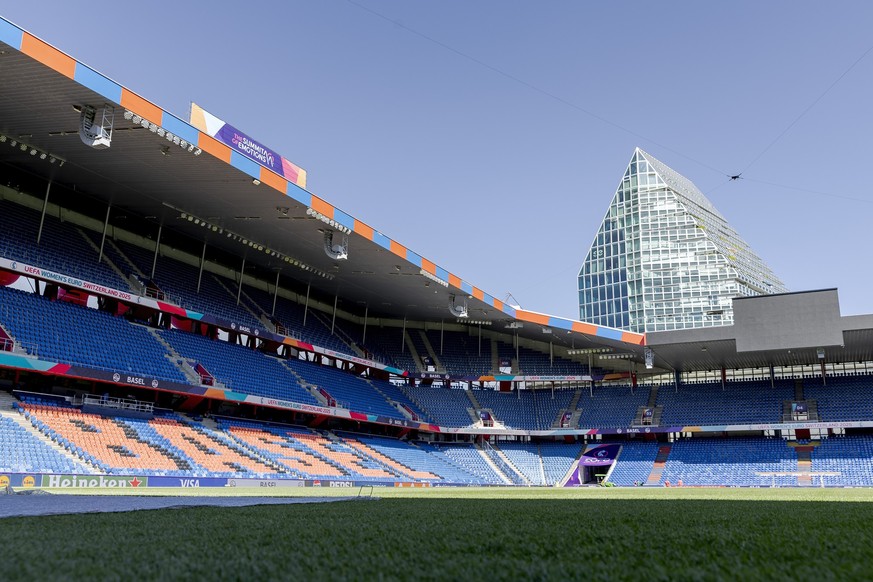 BASEL, SWITZERLAND - JULY 12: St Jacob Park stadium during the Training WomenPersconference Holland Women at the St Jacob Park on July 12, 2025 in Basel Switzerland (Photo by Stan Oosterhof/Soccrates/ ...