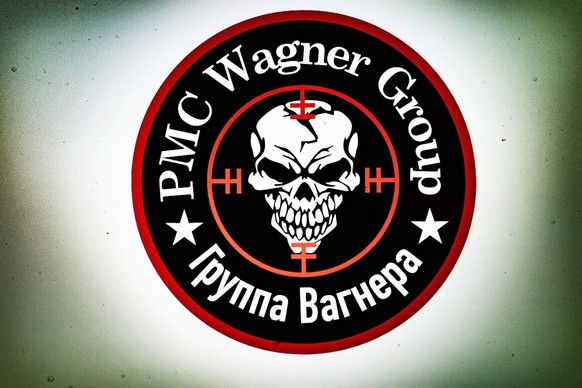 August 24, 2023, New York, New York, United States: The PMC Wagner Group logo. ..The Russian Private Military Company Wagner Group was led by mercenary Yevgeny Prigozhin, long known as Putin s Chef, w ...