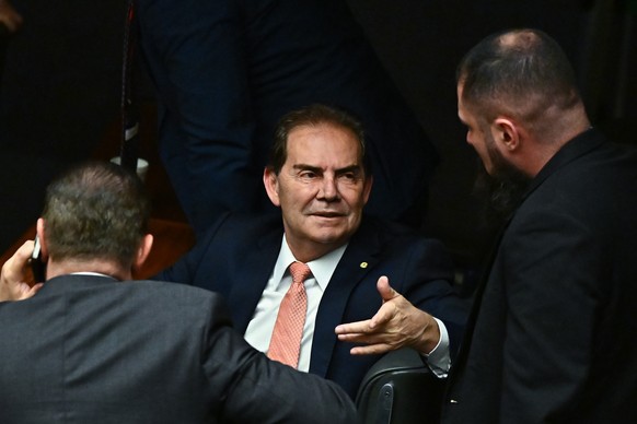 epa12582228 MP Paulinho da Forca, who led negotiations on the approved law, is seen after Brazil?s Chamber of Deputies passed the bill that seeks to reduce the sentences of former President Jair Bolso ...