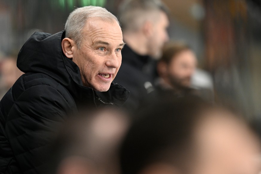 Servettes Coach Rikard Franzen beim Eishockey-Qualifikationsspiel der National League zwischen den SCL Tigers und dem HC Genf - Servette, am Samstag, 4. Januar 2025, in der Emmental Versicherung Arena ...