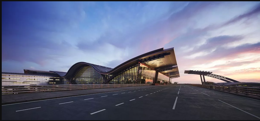 L&#039;aéroport international Hamad de Doha, au Qatar.