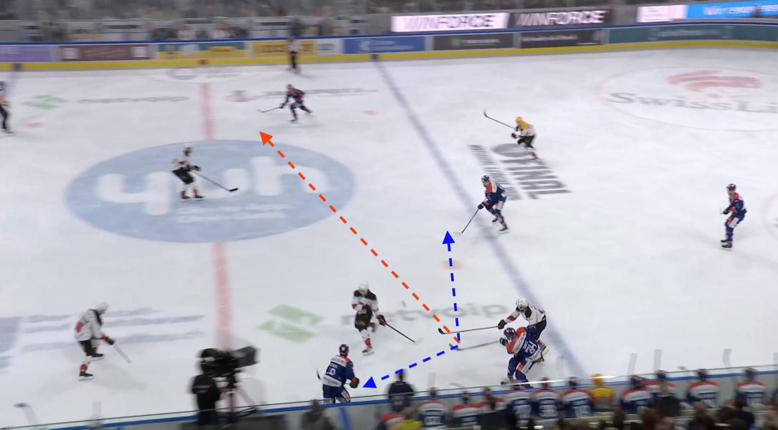 Forecheck/Defense von Lausanne gegen den ZSC – so funktioniert es nicht.