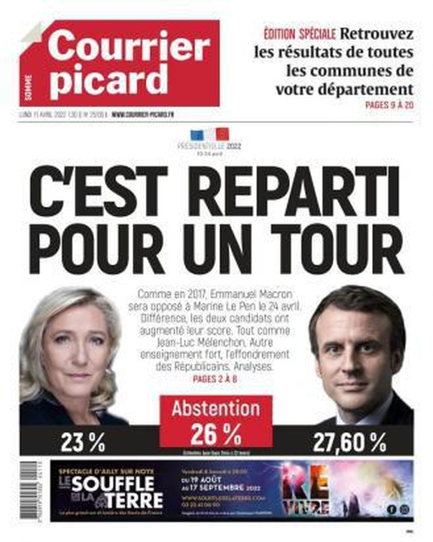 le courrier picard une présidentielle France 2022 Emmanuel Macron Marine Le Pen