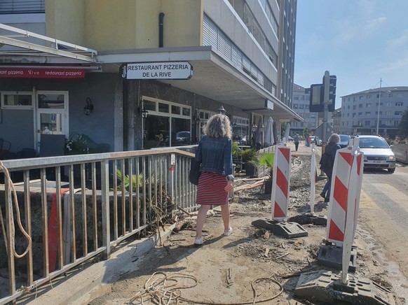 restaurant pizzeria de la Rive à Morges qui a subi de plein fouet les inondations du mardi 25 juin