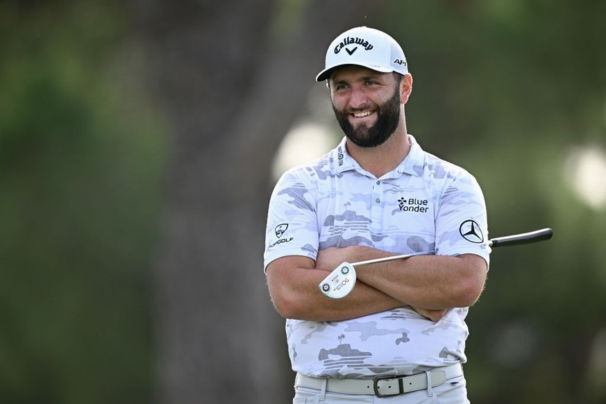 MADRID, SPAIN - OCTOBER 07: Jon Rahm of Spain reacts on the 12th hole during Day Two of the acciona Open de Espana presented by Madrid at Club de Campo Villa de Madrid on October 07, 2022 in Madrid, S ...
