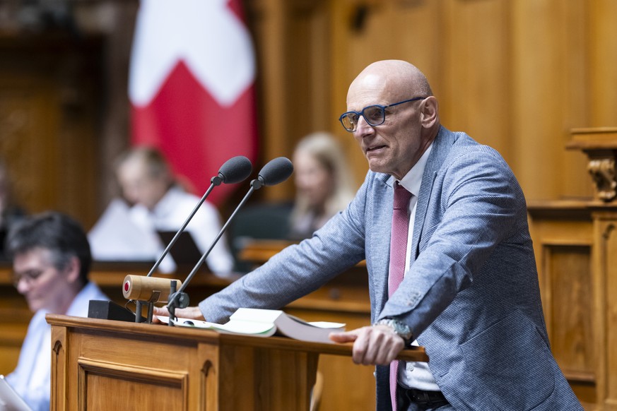 Alfred Heer, SVP-ZH, spricht zur Debatte um den Bericht der Parlamentarischen Untersuchungskommission PUK zur Krise der Credit Suisse, an der Fruehjahrssession der Eidgenoessischen Raete, am Dienstag, ...