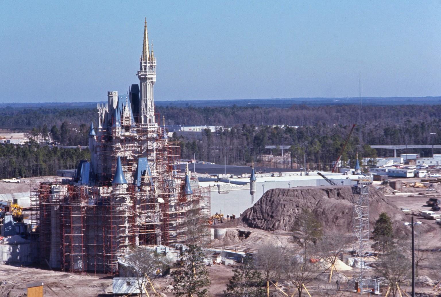 Cinderella Castle under construction at Magic Kingdom Park in 1971 at Walt Disney World Resort in Lake Buena Vista, Fla. (Disney)