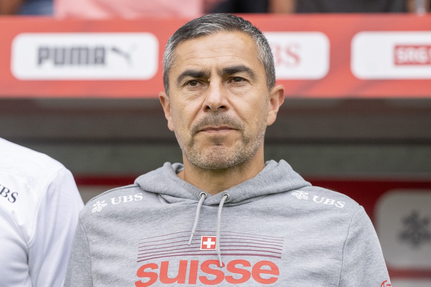 Head Coach from Switzerland, Sascha Stauch during a friendly soccer match between Switzerland and Albania at the Bruegglifeld Stadion in Aarau, Switzerland, Monday, September 8, 2025. (KEYSTONE/Urs Fl ...