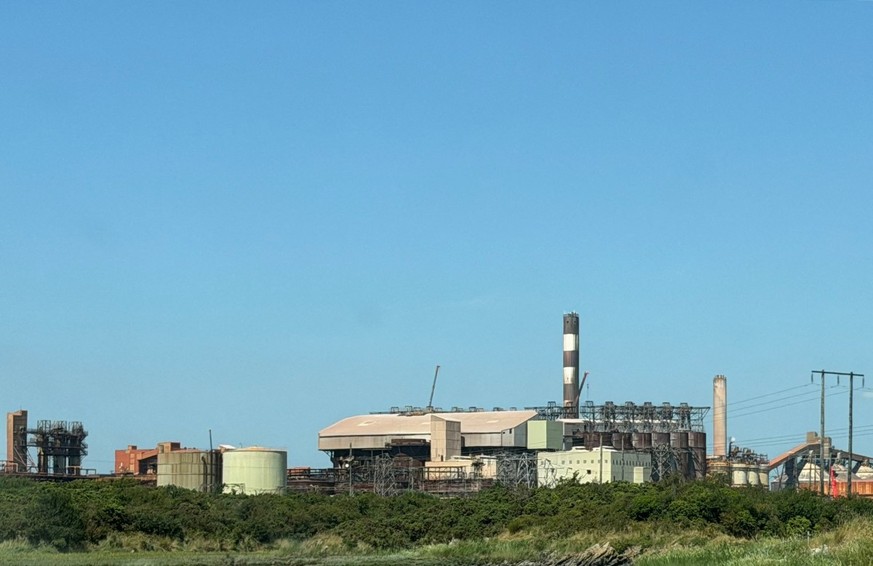 A photograph taken on July 14, 2026, shows the Aughinish Alumina plant on the Shannon estuary, on the West Coast of Ireland. The Aughinish Alumina industrial complex, on the river Shannon estuary in C ...