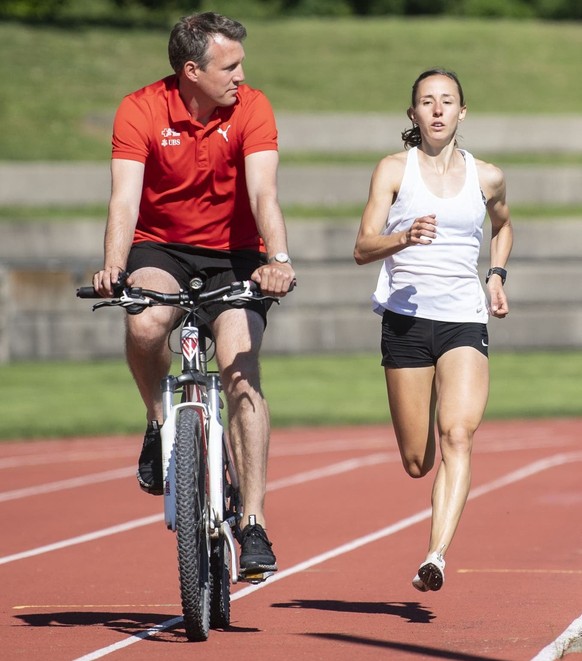 Louis Heyer avec Selina Büchel, lors d'un entraînement.