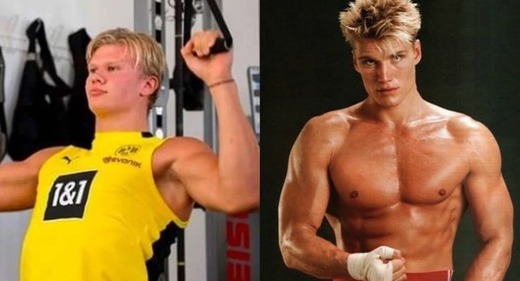 Avouez qu'entre Erling Haaland, footballeur professionnel et Ivan Drago de Rocky IV, il y a un air de famille.