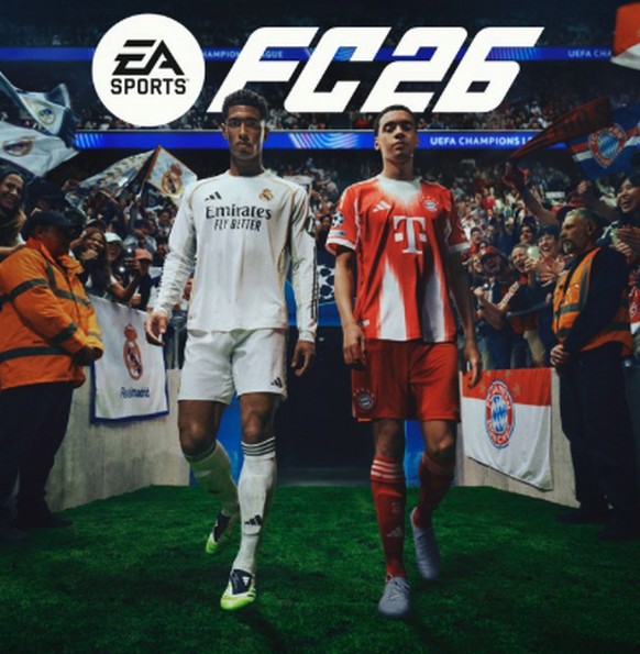 La jaquette d'«EA Sports FC 26» met en avant Jude Bellingham (Real Madrid) et Jamal Musiala (Bayern Munich).