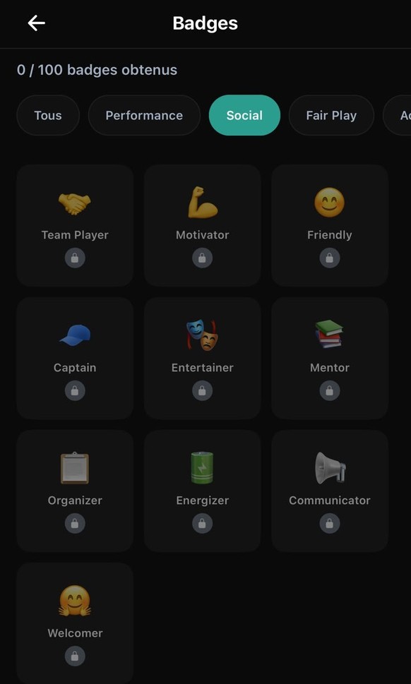 Quelques exemples de badges sur Plezia.