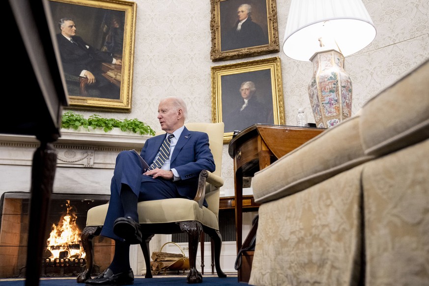President Joe Biden meets with European Commission President Ursula von der Leyen in the Oval Office of the White House in Washington, Friday, March 10, 2023. (AP Photo/Andrew Harnik)
Joe Biden