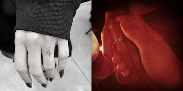 Selena Gomez Ring und Hailey Bieber Tatoo.