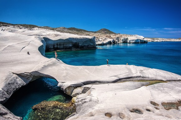 Sarakiniko Beach auf Milos, Griechenland