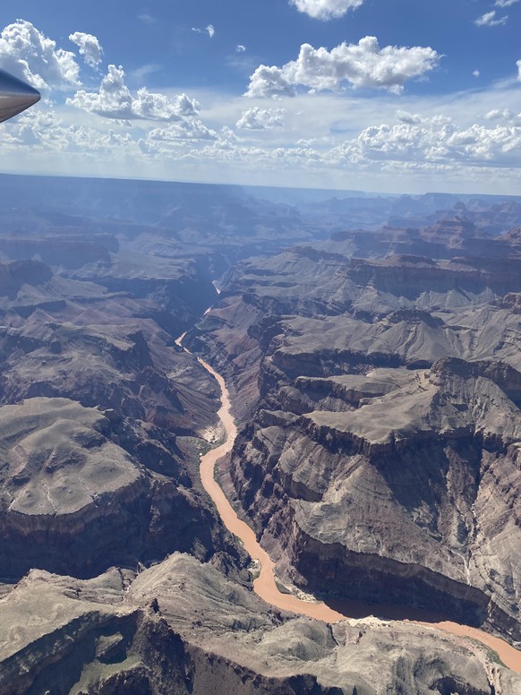 This photo shows Grand Canyon National Park in northern Arizona on Sunday, Aug. 30, 2026, after it was hit by heavy flooding a day earlier. (Craig Sanderson via AP)
Grand Canyon Flooding
