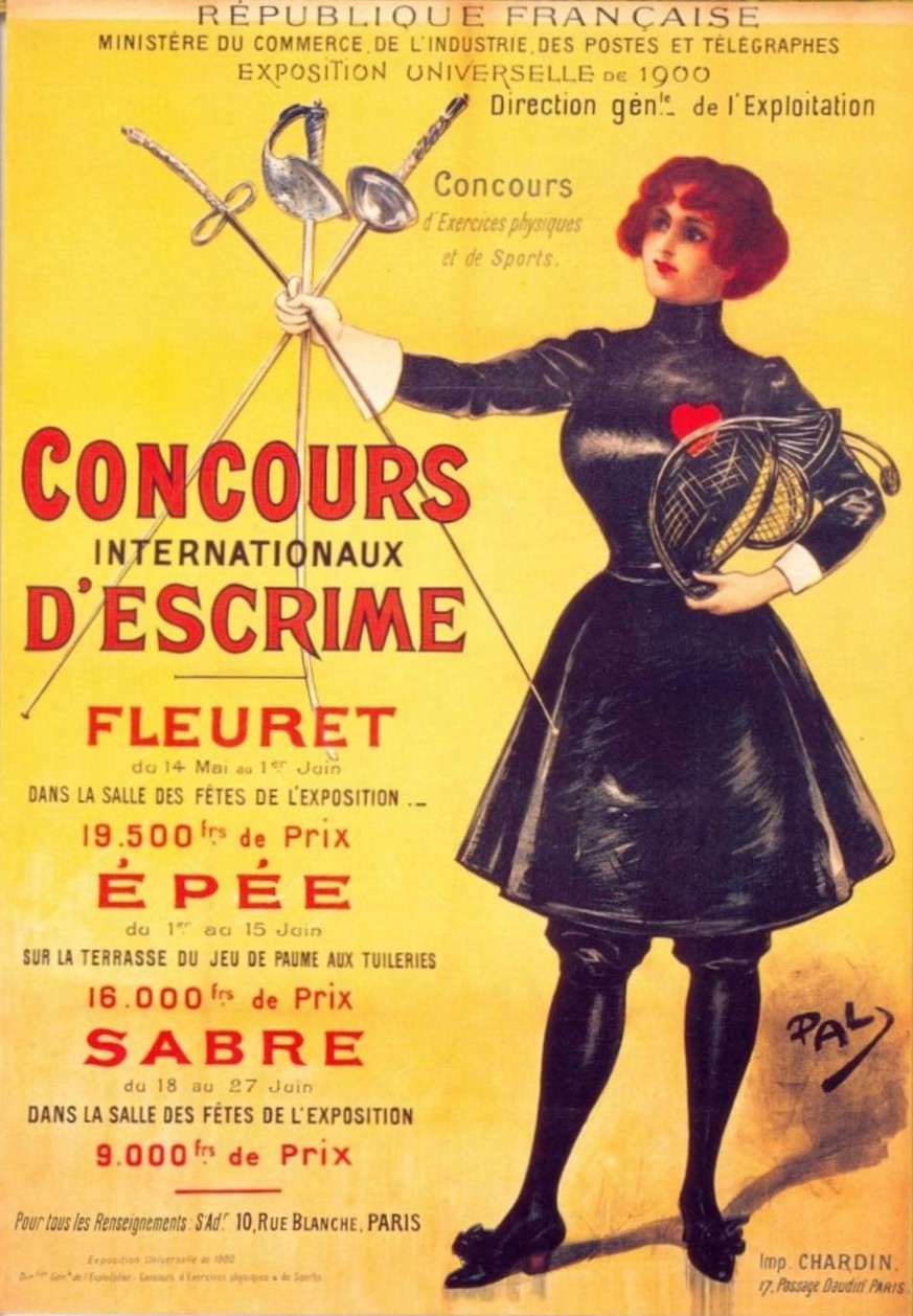 L&#039;affiche reconnue a posteriori comme l&#039;affiche officielle des Jeux de 1900.
https://commons.wikimedia.org/wiki/File:Paris_1900_olympic_poster.jpg