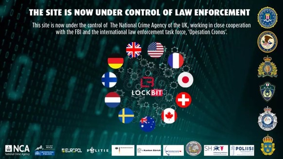 Image fournie par la National Crime Agency (NCA) de Londres le 20 février 2024 montrant une capture d&#039;écran du site de cybercriminalité LockBit.