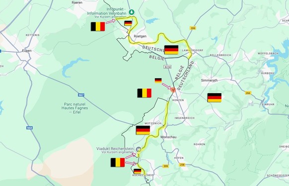 Belgien Deutschland Rückschlag Vennbahnweg