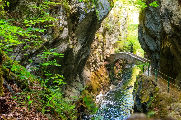 Les Gorges de l&#039;Areuse, dans le canton de Neuchâtel.