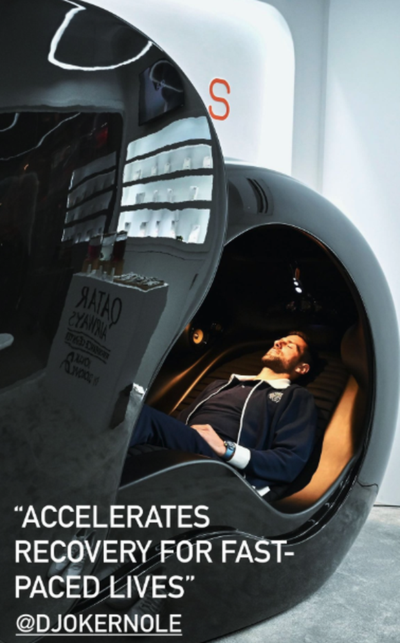 Djokovic a présenté le Regenesis Pod au Grand Prix F1 de Doha.