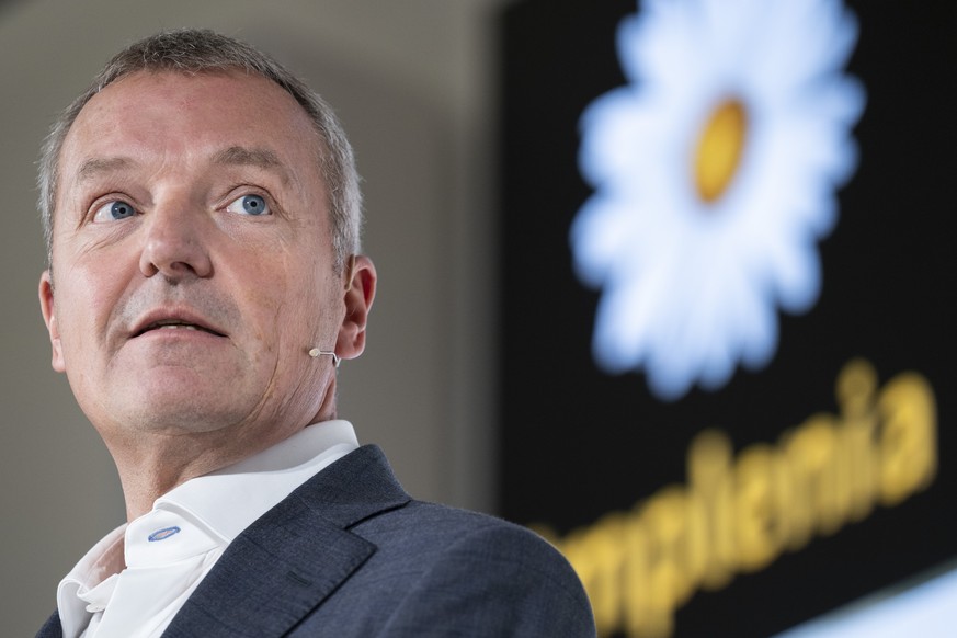 CAPTION CORRECTION: CORRECTS TEXT - ARCHIV -- Andre Wyss, CEO Implenia, informiert an der Bilanzmedienkonferenz des Bau- und Immobiliendienstleistungsunternehmen Implenia ueber das Jahr 2022, aufgenom ...