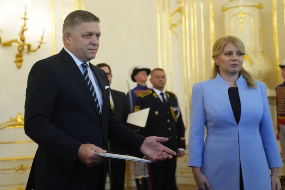 Robert Fico et Zuzana Caputova.