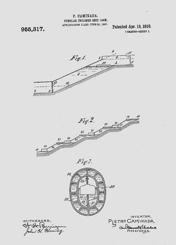 Brevet américain obtenu par Pietro Caminada, 1910.
https://patents.google.com/patent/US955317A/en