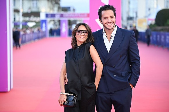 DEAUVILLE, FRANCE - SEPTEMBER 12: Florence Foresti and Alexandre Kominek attend the "Nouvelle Vague" Premiere And Nouvel Hollywood Prize To Zoey Deutch during the 51st Deauville American Fil ...