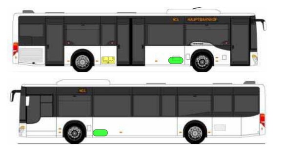 Voici à quoi ressemble le Setra S 415 NF à trois portes.