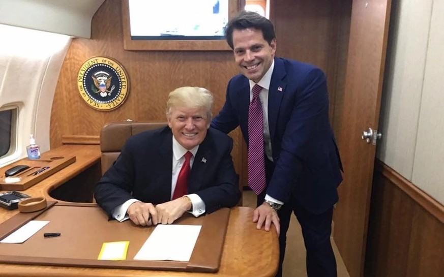 Une image d'une époque plus heureuse: Anthony Scaramucci, professionnel de la communication, et Donald Trump se sont depuis longtemps brouillés.