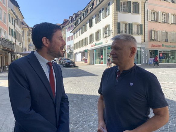 Matthieu Bloch et Charles Juillard. Porrentruy, 10 juillet 2025.
