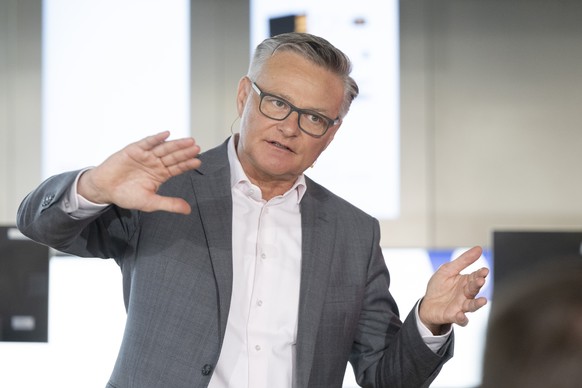Der CEO der Migros, Mario Irminger anlaesslich einer Medienkonferenz der Migros-Gruppe vom Dienstag, 24. Maerz 2026 im Hauptsitz von Digitec Galaxus in Zuerich. (KEYSTONE/Urs Flueeler)
